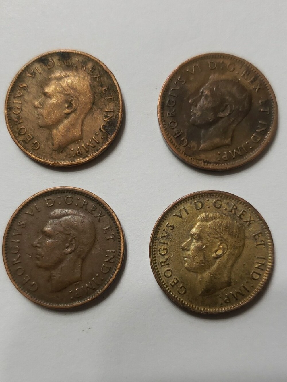 Vintage 1947 Canadian 1 Cent Coins - Brown - Picture 6 of 6